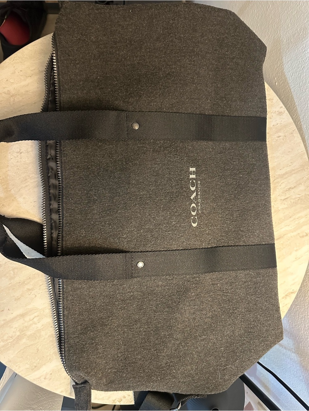 Coach Black & Gray Duffel Bag with Shoulder Strap - Picture 6 of 9